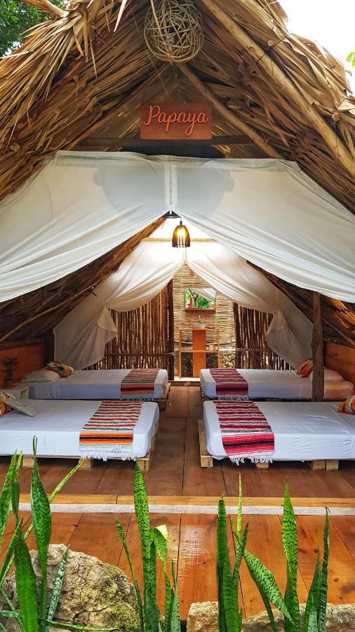 El Buho Bacalar Eco-Cabanas Hostal Luaran gambar