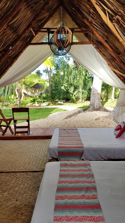 El Buho Bacalar Eco-Cabanas Hostal Luaran gambar